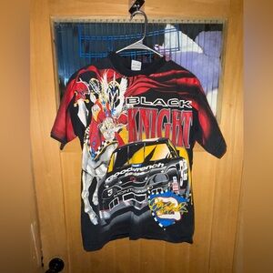 Vintage Dale Earnhardt Black Knight Rides On Racing T-Shirt M All Over Print FOL